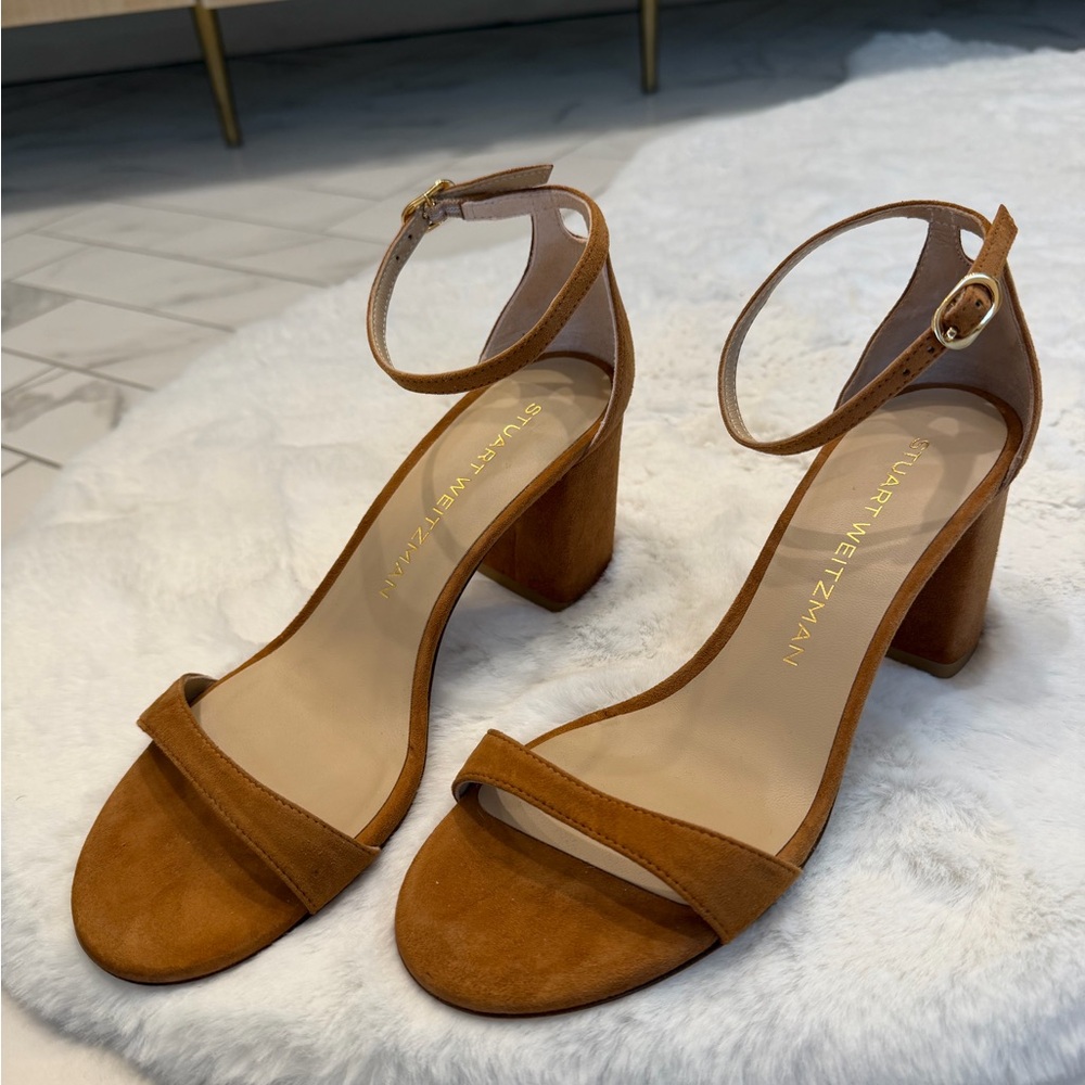 Stuart Weitzman Nudist Block 75 Sandal - Hazel - 6.5 - Picture 5 of 9